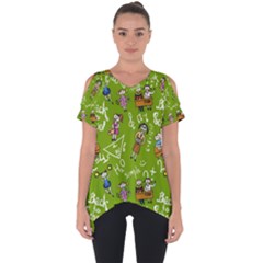 Seamless Pattern With Kids Cut Out Side Drop Tee by Pakemis