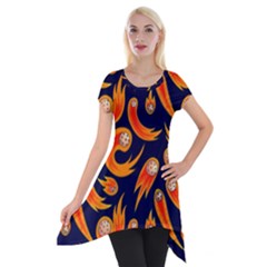 Space Patterns Pattern Short Sleeve Side Drop Tunic by Pakemis