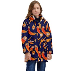 Space Patterns Pattern Kid s Hooded Longline Puffer Jacket by Pakemis