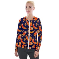 Space Patterns Pattern Velvet Zip Up Jacket by Pakemis