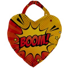 Explosion Boom Pop Art Style Giant Heart Shaped Tote by Pakemis