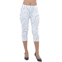 Abstract Colorful Topographic Map Design Vector Lightweight Velour Capri Leggings  by Pakemis