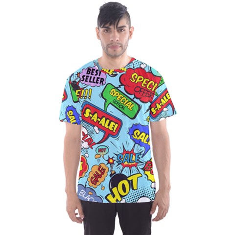 Comic Bubbles Seamless Pattern Men s Sport Mesh Tee by Pakemis