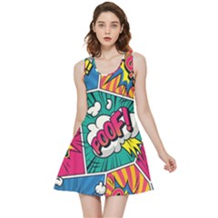 Comic Colorful Seamless Pattern Inside Out Reversible Sleeveless Dress by Pakemis