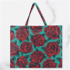 Vintage Floral Colorful Seamless Pattern Zipper Large Tote Bag by Pakemis