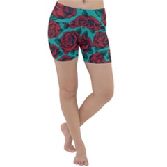 Vintage Floral Colorful Seamless Pattern Lightweight Velour Yoga Shorts by Pakemis