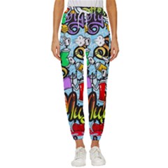 Graffiti Characters Seamless Patterns Cropped Drawstring Pants by Pakemis