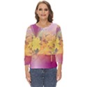 Colorful Nature Cut Out Wide Sleeve Top View1