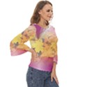 Colorful Nature Cut Out Wide Sleeve Top View3