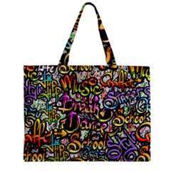 Graffiti Word Seamless Pattern Zipper Mini Tote Bag by Pakemis