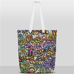 Graffiti Word Seamless Pattern Full Print Rope Handle Tote (small) by Pakemis