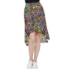 Graffiti Word Seamless Pattern Frill Hi Low Chiffon Skirt by Pakemis