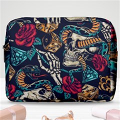 Vintage Art Tattoos Colorful Seamless Pattern Make Up Pouch (large) by Pakemis