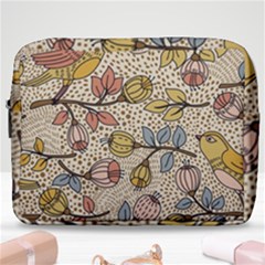 Seamless Pattern With Flower Bird Make Up Pouch (large) by Pakemis