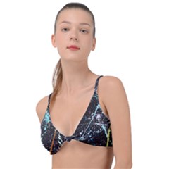 Abstract Colorful Texture Knot Up Bikini Top by Pakemis