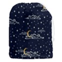 Hand Drawn Scratch Style Night Sky With Moon Cloud Space Among Stars Seamless Pattern Vector Design Drawstring Pouch (3XL) View1