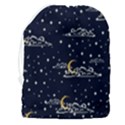 Hand Drawn Scratch Style Night Sky With Moon Cloud Space Among Stars Seamless Pattern Vector Design Drawstring Pouch (3XL) View2