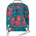 Cute Smiling Red Octopus Swimming Underwater Double Compartment Backpack View3