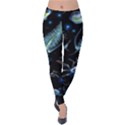 Colorful Abstract Pattern Consisting Glowing Lights Luminescent Images Marine Plankton Dark Backgrou Velvet Leggings View1