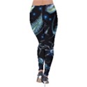 Colorful Abstract Pattern Consisting Glowing Lights Luminescent Images Marine Plankton Dark Backgrou Velvet Leggings View2