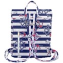 Seamless Marine Pattern Flap Top Backpack View3