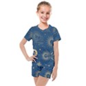 Seamless-galaxy-pattern Kids  Mesh Tee and Shorts Set View1