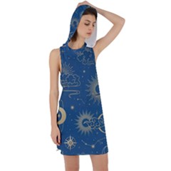 Seamless-galaxy-pattern Racer Back Hoodie Dress by Pakemis