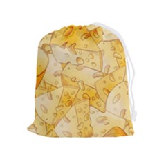 Cheese-slices-seamless-pattern-cartoon-style Drawstring Pouch (xl) by Pakemis