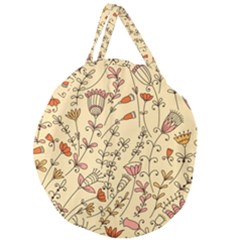 Seamless-pattern-with-different-flowers Giant Round Zipper Tote by Pakemis