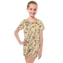 Seamless-pattern-with-different-flowers Kids  Mesh Tee and Shorts Set View1