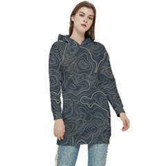 Damask-seamless-pattern Women s Long Oversized Pullover Hoodie by Pakemis