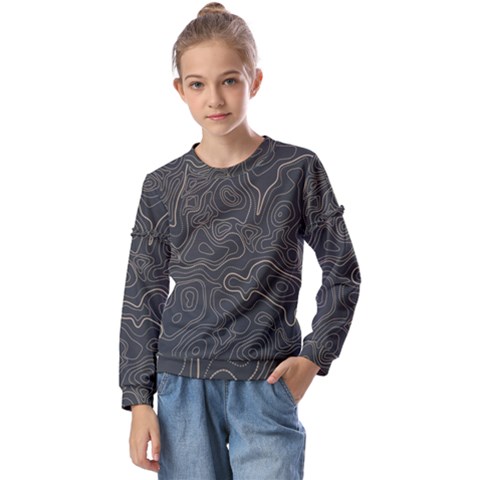 Damask-seamless-pattern Kids  Long Sleeve Tee With Frill  by Pakemis