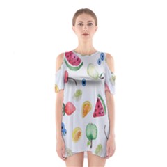 Fruit Summer Vitamin Watercolor Shoulder Cutout One Piece Dress by artworkshop