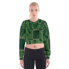 Technology Board Trace Digital Cropped Sweatshirt by artworkshop