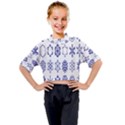 Various Types Of Snowflakes Kids Mock Neck Tee View1