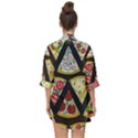 Vector-seamless-pattern-with-italian-pizza-top-view Open Front Chiffon Kimono View2