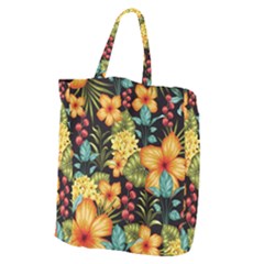 Fabulous Colorful Floral Seamless Giant Grocery Tote by Pakemis