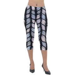 Seamless Pattern With Interweaving Braids Lightweight Velour Capri Leggings  by Pakemis