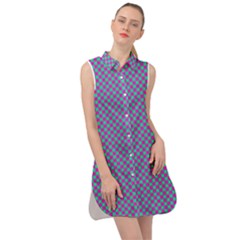 Pattern Sleeveless Shirt Dress by gasi