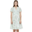 Blue Zendoodle Short Sleeve Waist Detail Dress View1
