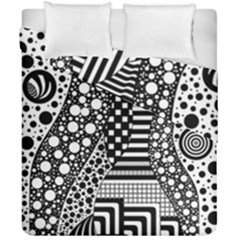 Black And White Duvet Cover Double Side (california King Size) by gasi