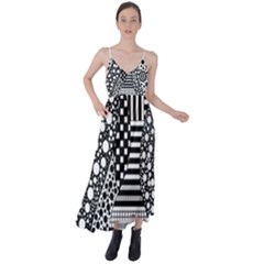 Black And White Tie Back Maxi Dress by gasi