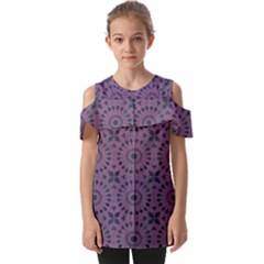 Kaleidoscope Scottish Violet Fold Over Open Sleeve Top by Mazipoodles