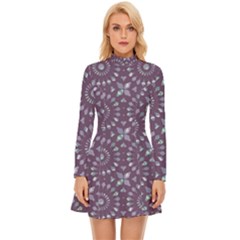 Kaleidoscope Plum Long Sleeve Velour Longline Dress by Mazipoodles