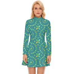 Kaleidoscope Jericho Jade Long Sleeve Velour Longline Dress by Mazipoodles