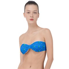 Kaleidoscope Blue Classic Bandeau Bikini Top  by Mazipoodles