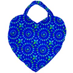 Kaleidoscope Royal Blue Giant Heart Shaped Tote by Mazipoodles