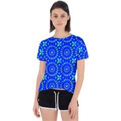 Kaleidoscope Royal Blue Open Back Sport Tee by Mazipoodles