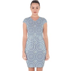 Kaleidoscope Duck Egg Capsleeve Drawstring Dress  by Mazipoodles
