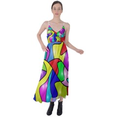 Colorful Abstract Art Tie Back Maxi Dress by gasi